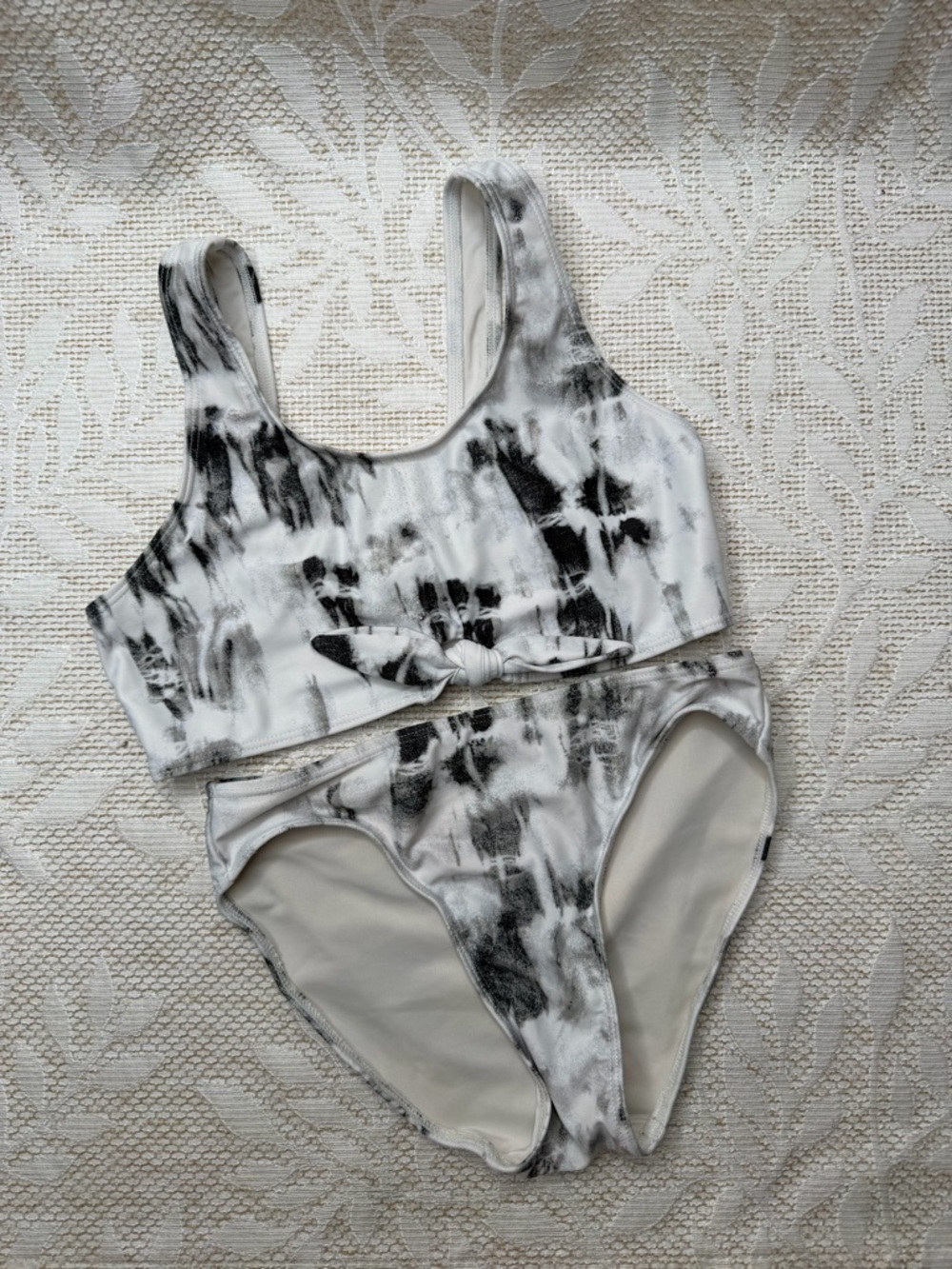 Melrose and Market Kid Tie-Dye Black & White Bikini Set girls 7